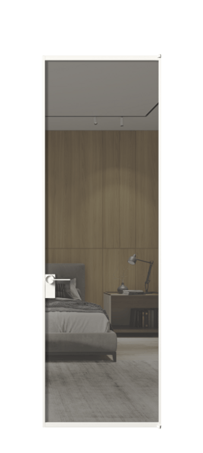 Алюминиевая дверь АЛПЛ040.01 Алюминий Белый Рефлективное серое стекло "Стопсол", калёное Цена 121970  | Volhovec