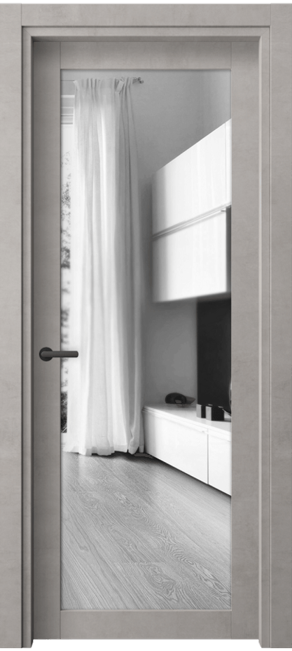 Межкомнатная дверь Нео 2102 Леон серебро Двустороннее зеркало, триплекс Цена 39979 ₽ | Volhovec