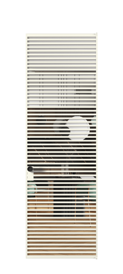 Алюминиевая дверь АЛПЛ040.07 Алюминий жемчужный Прозрачное стекло "Кристал Вижн", калёное Цена 199890  | Volhovec