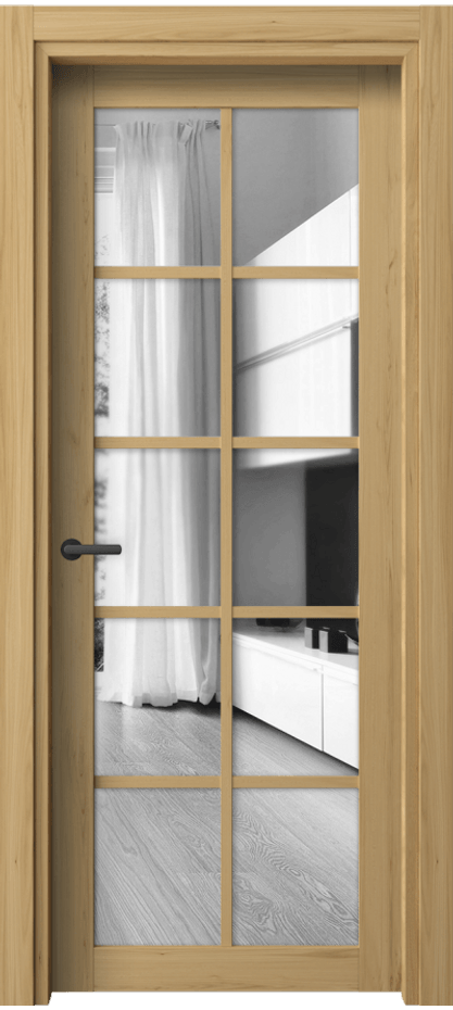 Межкомнатная дверь Нео 2106 Солнечный вяз Двустороннее зеркало, триплекс Цена 35019 ₽ | Volhovec