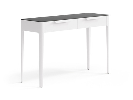 Мебель Консоль Пьега 2 ящика. Цвет Матовый пудровый белый. Материал Гладкая эмаль. Коллекция Консоль Пьега 2 ящика. Картинка.
