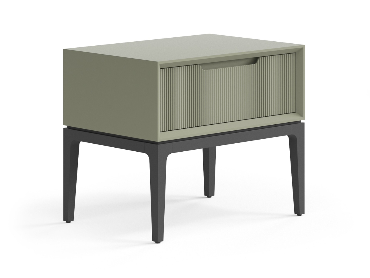Тумба прикроватная Velvet 1 ящик Матовый оливковый тёмный