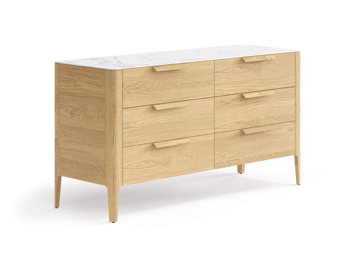 Мебель Комод Пьега 6 ящиков. Цвет Дуб соломенный матовый. Материал Массив дуба матовый. Коллекция Комод Пьега 6 ящиков. Картинка.