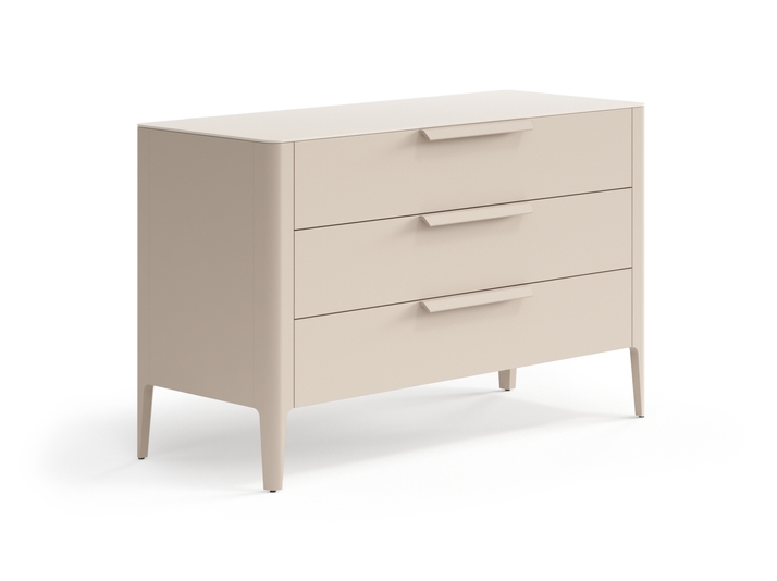Мебель Комод Пьега 3 ящика. Цвет Матовый бисквитный. Материал Гладкая эмаль. Коллекция Комод Пьега 3 ящика. Картинка.