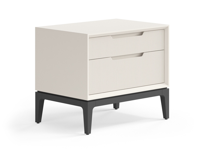 Мебель Тумба прикроватная Вельвет 2 ящика. Цвет Матовый облачно-серый. Материал Гладкая эмаль. Коллекция Тумба прикроватная Вельвет 2 ящика. Картинка.