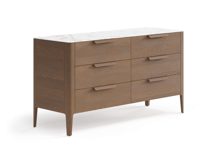 Мебель Комод Пьега 6 ящиков. Цвет Дуб туманный матовый. Материал Массив дуба матовый. Коллекция Комод Пьега 6 ящиков. Картинка.