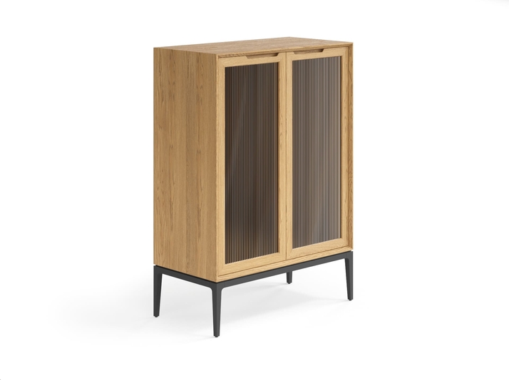 Мебель Витрина Вельвет. Цвет Дуб пшеничный матовый. Материал Массив дуба матовый. Коллекция Витрина Вельвет. Картинка.