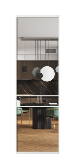 Дверь межкомнатная АЛПЛ040.02 Crystalvision АБЛ. Цвет Алюминий белоснежный. Материал Алюминий в эмали. Коллекция Формато. Картинка.