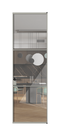 Дверь межкомнатная АЛПЛ040.03 АНСР Алюминий нейтральный серый Stopsol Clear прозрачное. Цвет Алюминий нейтральный серый. Материал Алюминий в эмали. Коллекция Формато. Картинка.