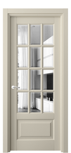 Дверь межкомнатная 0728 ДБСР ЗЕР-Ф. Цвет Дуб бежево-серый. Материал Массив дуба эмаль. Коллекция Лигнум. Картинка.